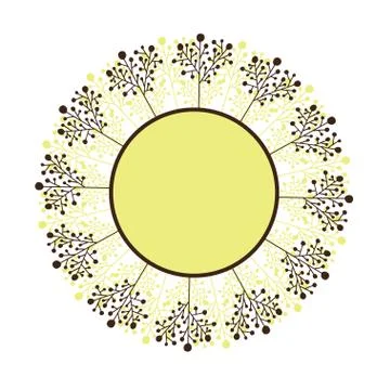 Rounded frame with abstract trees. Stock Illustration