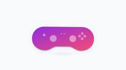 Rounded Game Controller Icon with Pulsing Vibration Wave Rings and Soft Vio.. Видео 346130969