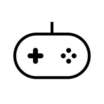 Rounded game controller icon. Video game. Vector. Illustrazione stock
