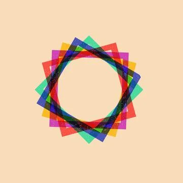 Rounded geometric shape risograph effect Illustrazione stock