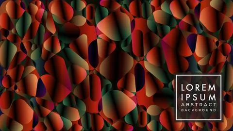 Rounded geometrical shape pattern in dark neon color gradient. Abstract geo.. Stock Illustration