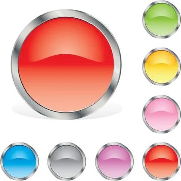 Rounded glossy buttons Stock Illustration