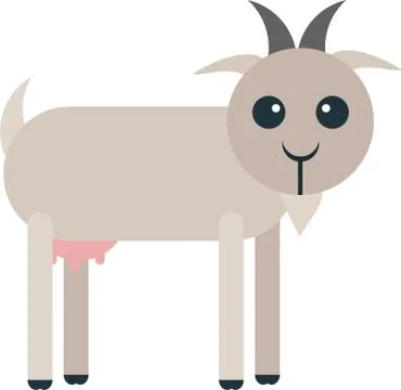 Rounded Goat Stock Illustration