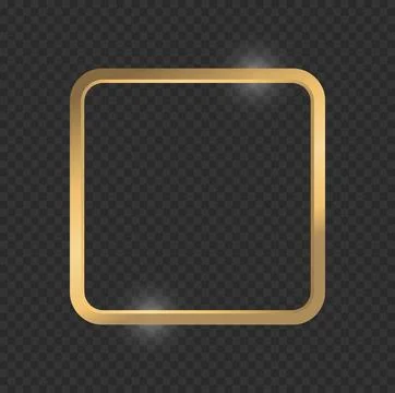 Rounded Gold Square Frame Stock Illustration