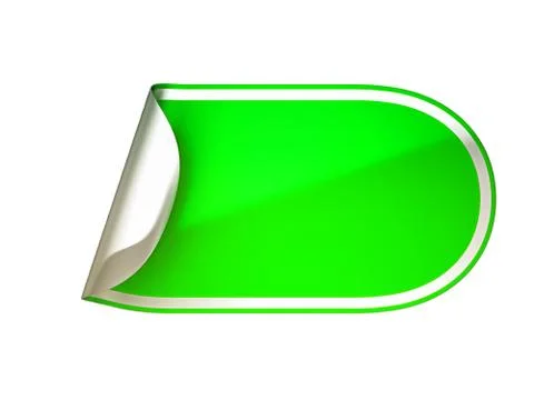 Rounded green bent sticker or label Stockillustratie