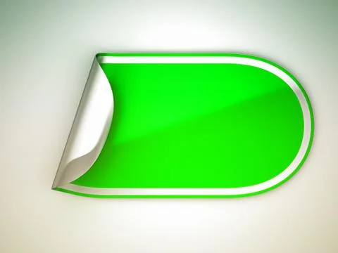 Rounded green bent sticker or label Stock Illustration