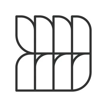 Rounded grid composition, icon in line design. rounded, grid, pattern, geometric Stock Illustration