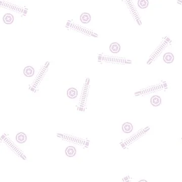 Rounded head screw glyph seamless pattern Stock Illustration