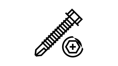 Rounded head screw line icon animation Vídeo Stock 165283408