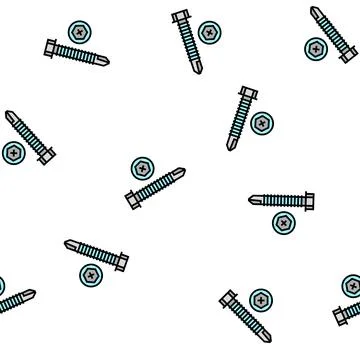 Rounded head screw vector seamless pattern Stock Illustration