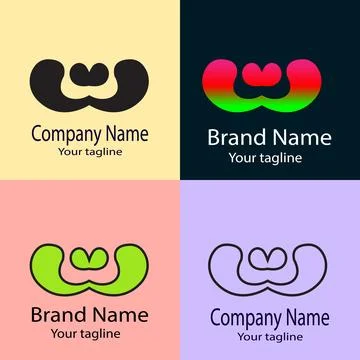Rounded Heart Letter logo Stock Illustration