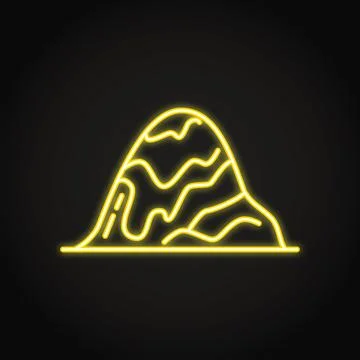 Rounded hill icon in thin line style Stock Illustration