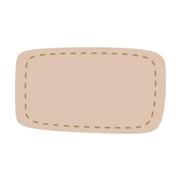 Rounded horizontal pastel text box vector illustration with decorative stit.. Stock Illustration