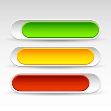 Rounded Horizontal Power Buttons. Sliding On, Off, Standby Buttons. Interface Stock Illustration