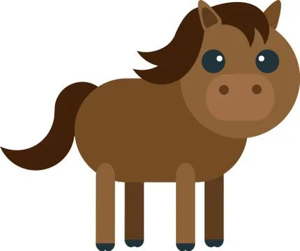 Rounded Horse Stock Illustration
