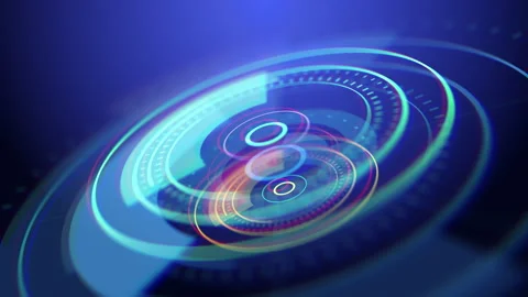 Rounded HUD design animation. Digital technology concept. Graph visualization Видео 140824668