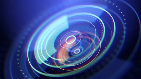 Rounded HUD design animation. Digital technology concept. Radial graph 스톡 동영상 141278013