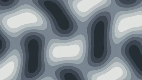 Rounded irregular forms create a monochromatic abstract repeat in gray, cha.. Stock Illustration