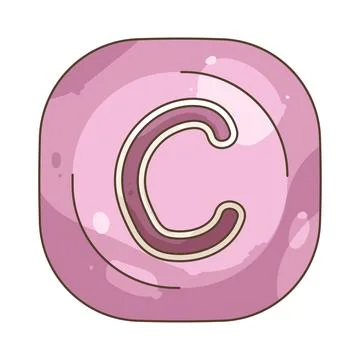Rounded keycap c Stock Illustration