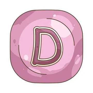 Rounded keycap d Stock Illustration