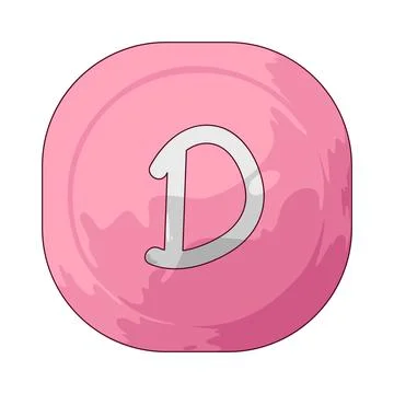 Rounded keycap D illustration Stock Illustration