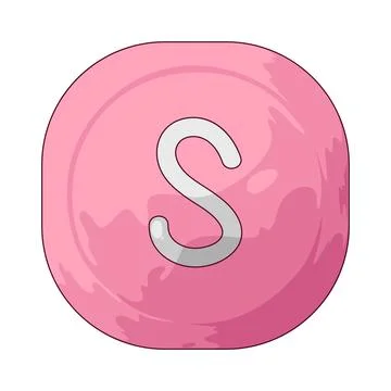 Rounded keycap S illustration Stock Illustration