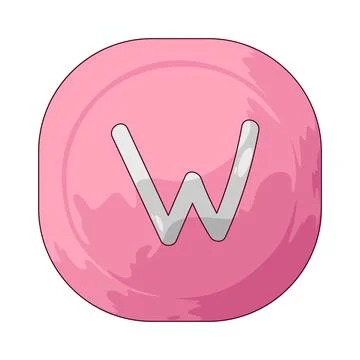 Rounded keycap W illustration Stock Illustration