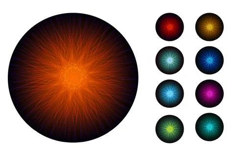 Rounded Line Web Eye Iris Design Elements Set Stock Illustration