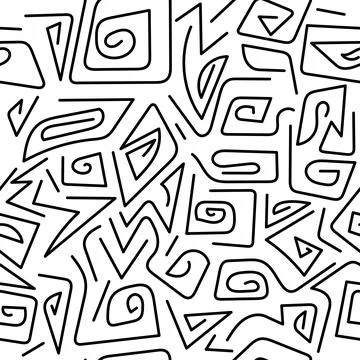 Rounded lines pattern memphis lines seamless texture Stock Illustration