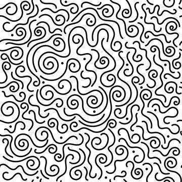 Rounded lines pattern memphis lines seamless texture Stock Illustration