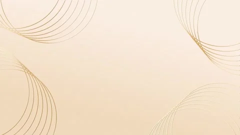 Rounded lines shimmer with golden light on a beige background with free space in Stock Footage 281442284