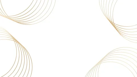 Rounded lines shimmer with golden light on a white background with free space in Stock Footage 282471272