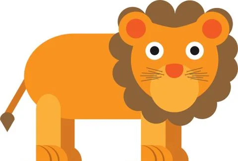 Rounded Lion Stock Illustration