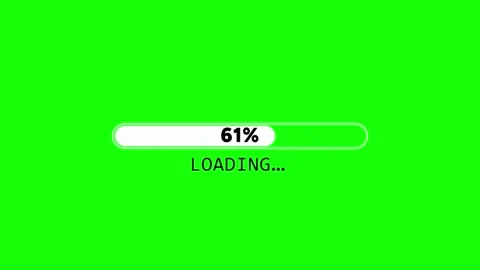 Rounded loading bar with percentage text on green screen Stock Footage 331766920