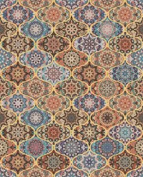 Rounded Mandala Tile Pattern Stock Illustration