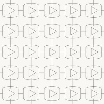 Rounded media player grid, Seamles pattern in line design. media, player, play 스톡 일러스트