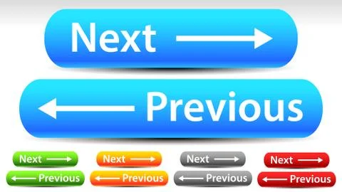 Rounded Next Previous Buttons with Arrows Ilustración de archivo