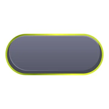 Rounded oblong button with lime green border and gray center Ilustración de archivo