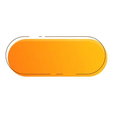 Rounded orange gradient blank button banner with border lines showing modern Stockillustratie