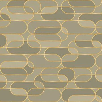 Rounded oval golden frames seamless pattern Stockillustratie