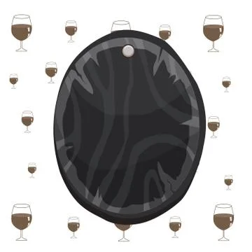 Rounded oval plank sign fixed and pinned on surface. Elliptical wood panel Illustrazione stock