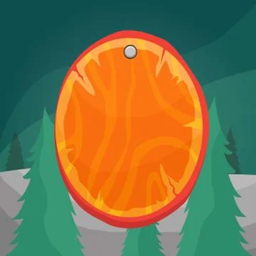 Rounded oval plank sign fixed and pinned on surface. Elliptical wood panel Illustrazione stock