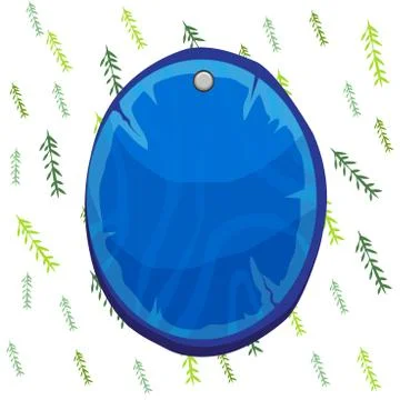 Rounded oval plank sign fixed and pinned on surface. Elliptical wood panel Illustrazione stock