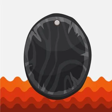 Rounded oval plank sign fixed and pinned on surface. Elliptical wood panel Illustrazione stock