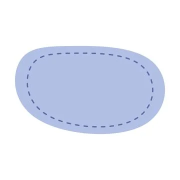 Rounded oval text box vector illustration with decorative stitched border f.. Stock Illustration