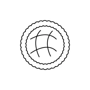 Rounded pie  vector line icon, sign, illustration on background, editable stroke Stock Illustration