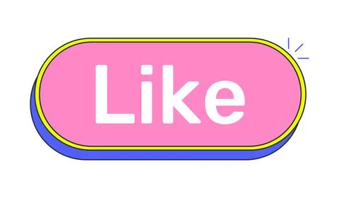 Like rounded pink cartoon UI button Stock Illustration