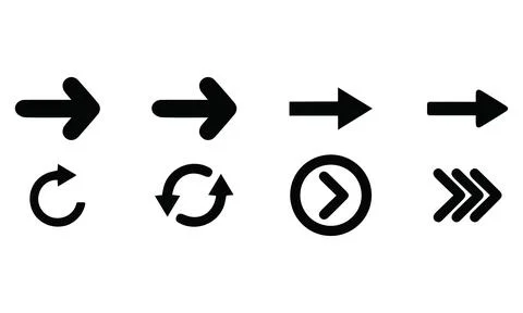 Rounded Pointer and Circular Loop Arrow Set Illustrazione stock