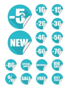 Rounded price labels Stock Illustration