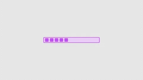 Rounded progress container with magenta square tiles UI overlay element Stock Footage 337037629